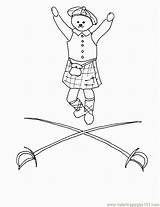 Coloring Kilt Pages Teddy Coloringpages101 Dancing Template sketch template
