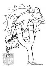 Coloring Pages Dolphins Miami Nfl sketch template
