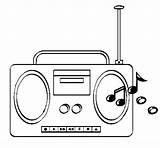 Cassette Radios Colorare Pintar Disegno Musica sketch template