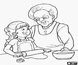 Abuelos Nonna Abuela Nieta Nipote Babcia Kleurplaten Cocinando Koken Nonni Grandmother Wnuczka Granddaughter Kleindochter Nipoti Kolorowanki Grootouders Cucinando Dziadkowie Abuelitos sketch template