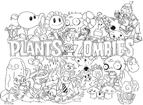 printable plants  zombies coloring pages coloring home