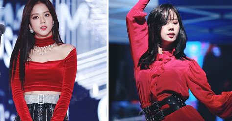 blackpink s jennie and jisoo the celebs in hot red look iwmbuzz