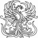Phoenix Coloring Pages Embroidery Bird Tattoo Drawing Dragon Patterns Fiery Rising Designs Urban Leather Threads Printable Fawkes Hand Sheets Outline sketch template