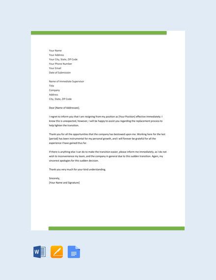 resignation letter  examples format sample examples