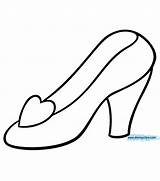 Cinderella Slipper Glass Shoe Clipart Drawing Shoes Coloring Heels Template Silhouette Princess Color Pages Printable Disney Sketch Preschool Crafts Sketchite sketch template