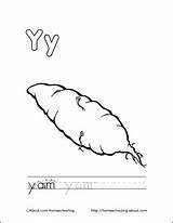 Coloring Pages Printable Letter Book Yam Color Dish Preschool sketch template