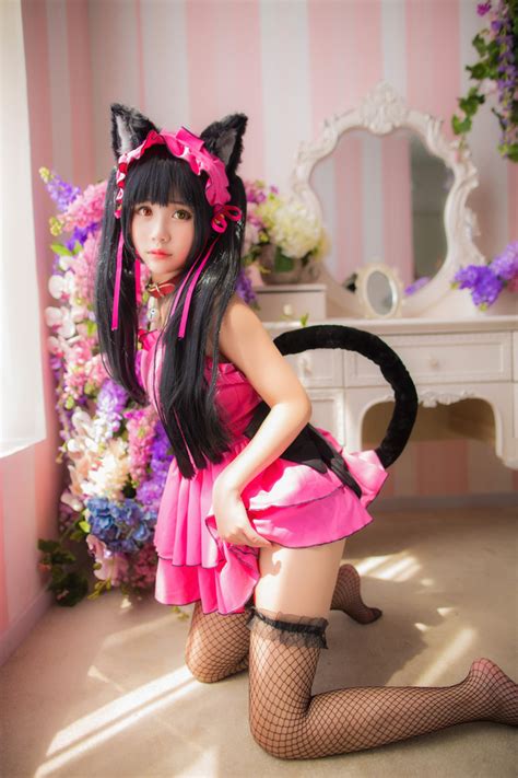 Tokisaki Kurumi Neko Cosplay Frilly And Pink Sankaku Complex