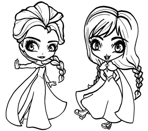 kawaii frozen coloring pages coloring home