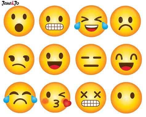 emoji clipart emoji clip art smiley face emoji clipart etsy