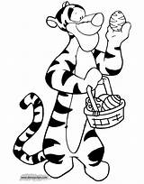 Easter Tigger Coloring Pages Disney Disneyclips Eggs Basket sketch template