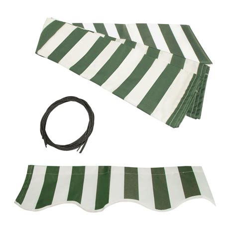aleko  retractable awning fabric replacement green  white striped color walmartcom
