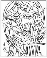 Antistress Tulips Florian sketch template