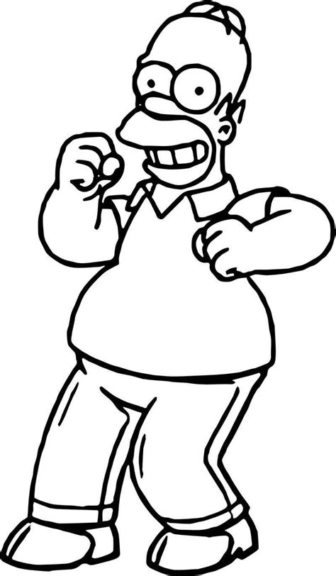 simpsons homer cartoon coloring page