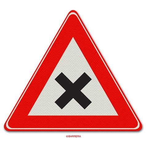 gevaarlijk kruispunt verkeersbord  aluminium bord