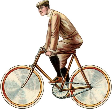 vintage bicycle image young man  bike  graphics fairy