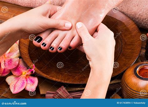 massage  woman  foot  spa salon stock photo image  closeup