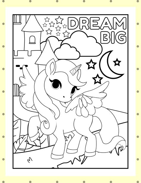 unicorn coloring sheet instant  inspiring coloring etsy