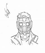 Guardians Starlord sketch template