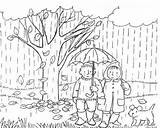 Pogoda Deszcz Kolorowanki Kolorowanka Jesień Deszczowa sketch template