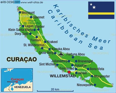 curacao map curacao willemstad venezuela
