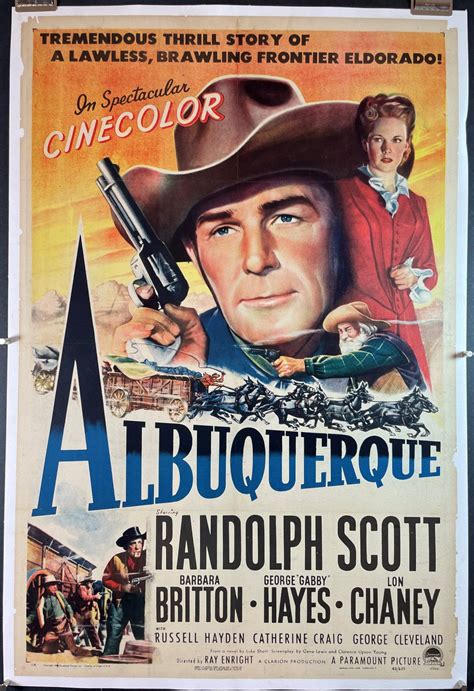 albuquerque original randolph scott western  poster original