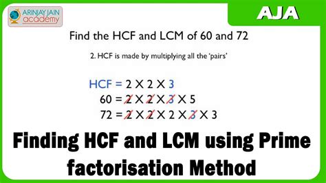mathematics finding hcf  lcm  prime factorisation method youtube
