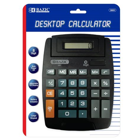 bazic  digit large desktop calculator  adjustable display standard function desk handheld