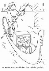 Coloring Gondola Italy 1954 Lands Children Other France Getcolorings Switzerland Germany Coloriage Incredible sketch template