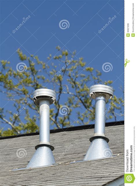 residential roof exhaust vents stock photo image  rooftop shingled