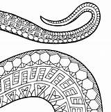 Snake Zentangle Reptile sketch template