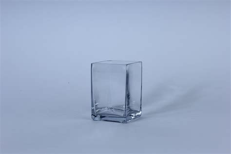 Glow The Event Store Tall Square Vase Clear Glass 4 X 6 Glow