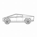 Tesla Cybertruck Drawing Side Truck Coloring Pages Line Cyber Choose Board sketch template