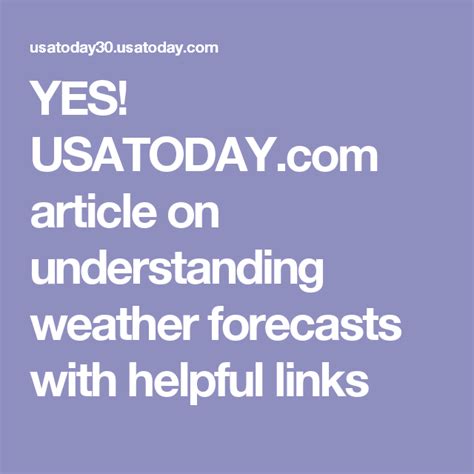 yes article on understanding weather forecasts with