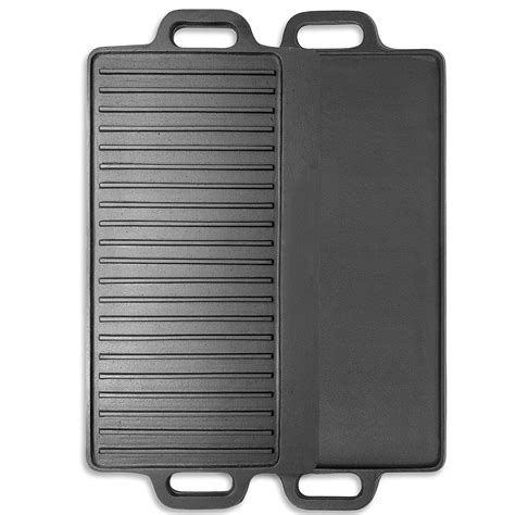 griddle pan cast iron grill pan  stick reversible griddle pan rectangular plate large