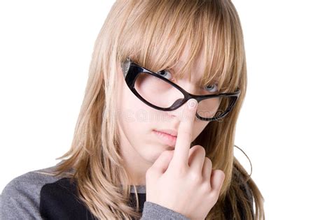 teenage girl wearing glasses stock images image 11944274