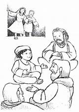 Templo Conversando Praying Preschool Carpenter Pessoas Study Grows sketch template