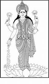 Coloring Diwali Pages Lakshmi Maa Goddess Am Laxmi Printables sketch template