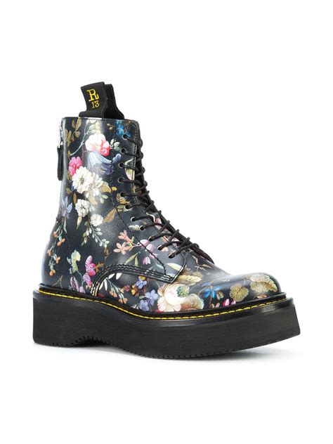 leather floral boots  black lyst
