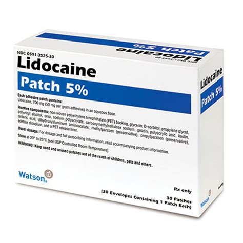 lidocaine patch   watson box