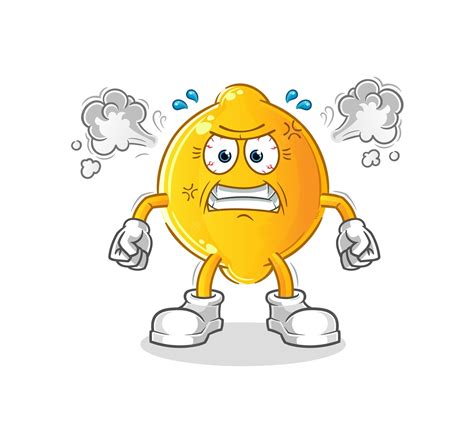 premium vector lemon  angry mascot cartoon vector