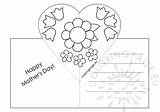 Card Mothers Template Pop Heart Coloring Mother Templates Popup 선택 보드 sketch template