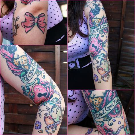 Arm2 Girly Sleeve Tattoo Tattoos For Women Rockabilly Tattoos