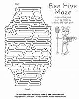 Bee Hive Printable Kids Pages Coloring Colouring Choose Board Maze Sheets sketch template