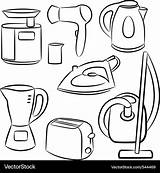 Appliances Household Vector Royalty Vectorstock House Stock Sketch Clipart Pages Coloring Book Quiet sketch template