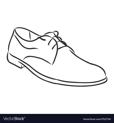 hand drawing  men fashion shoes drawn vector image