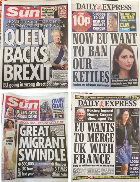 brexit vote  tabloids chance  unleash anti european tendencies