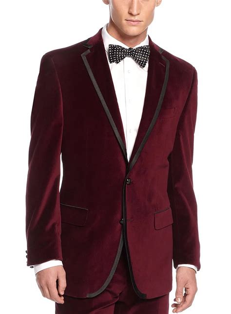 Latest Coat Pant Designs Burgundy Velvet Men Suit Wine Red Jacket Slim