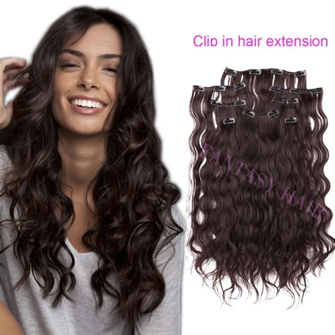 8pcs Lot Brown Cheap Hair Extensions China Long Wavy Body Wave Full