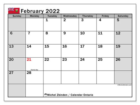 printable february 2022 ontario calendar michel zbinden en