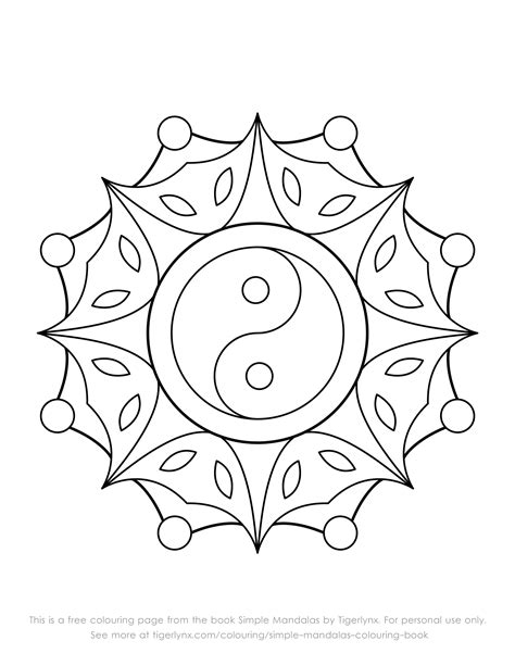 colouring page   easy yin  mandala design